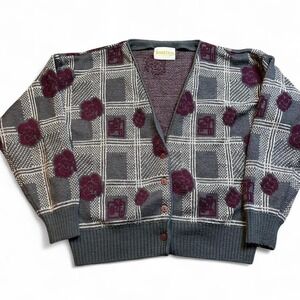 Vintage Jantzen geometric abstract preppy academia cardigan sweater‎ fits medium